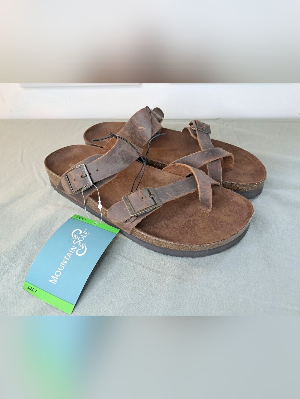 Mountain Sole Women's Leather Sandals Size 7 Brown NWT